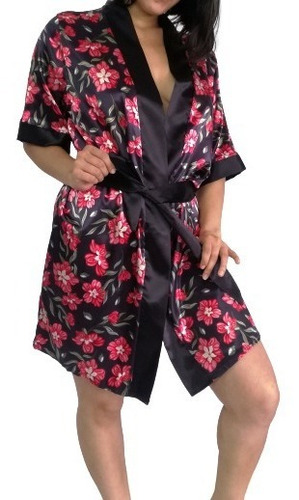 Levantadora Kimono En Satin Estampado Mujer