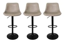 Comprar Kit 3 Banquetas Altas Para Bar Cozinha Com Base Preta Fosco Cor Banqueta Para Cozinha Cinza