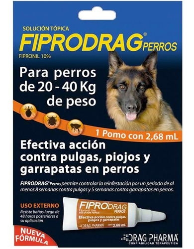 Fiprodrag Pipeta Antipulgas Y Garrapatas Perros De 20 A 40kg