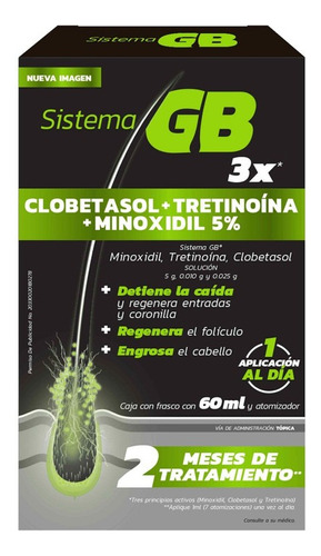 Sistema GB Minoxidil 5% Spray Anticaída 60 Ml