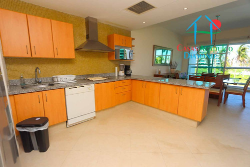 Cad Mayan Lakes View 204. Terraza Con Vista A La Alberca. En Condominio Con Club De Playa