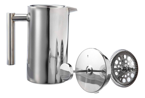 Prensa Francesa Sara Cilio Acero Inox Doble Pared 6 Tazas Color Plateado