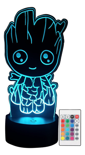 Lámpara Led Baby Groot De Acrilico 3d Personalizada
