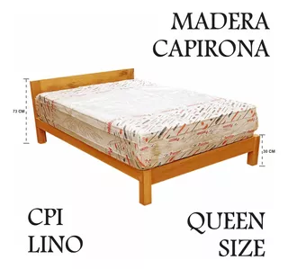 Cama Queen Size,madera Capirona,modelo Lino