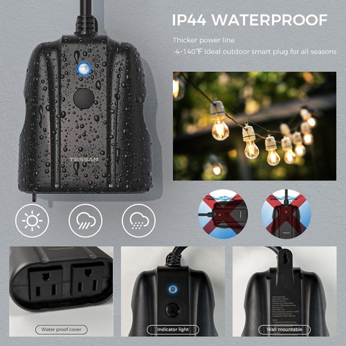 Enchufe Inteligente Para Exteriores, La Toma Wifi Tessan Fun