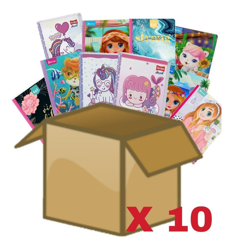 Cuaderno Cosido 100 Hojas X10 U Kiut, Peluches, Bonhequinhas