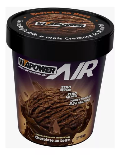 Pasta De Amendoim Vitapower Air Sorvete De Chocolate 600g