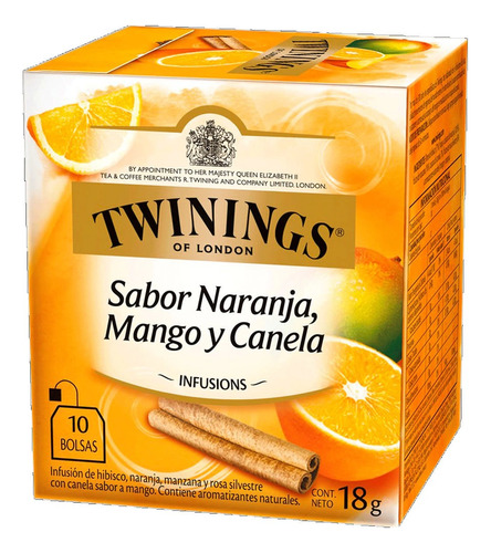 Te Twinings Naranja, Mango Y Canela  Caja X 10