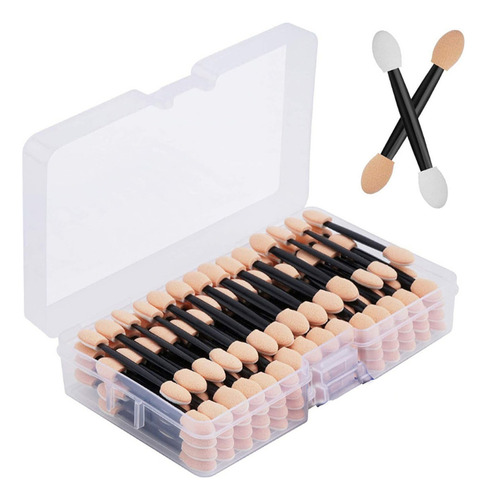 Hzs 100pcs Mujer Pincel Esponja Doble Cara Para Sombra De