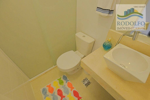 Imagem 8 de 24 de Belíssimo Frente Ao Mar!! Guarujá Astúrias, 3 Dts + Dep De Empregada, 3 Suites, 140 Metros Úteis, 2 Vagas E Lazer!! - Ap0352