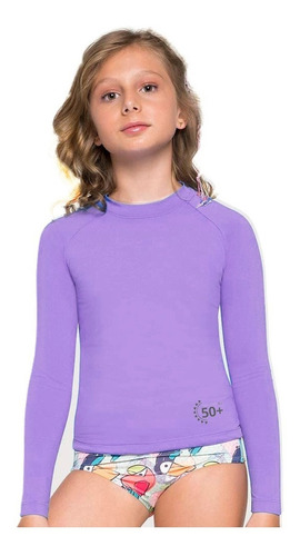 Camiseta Blusa Camisa Proteção Solar Uv 50 Infantil Roxo