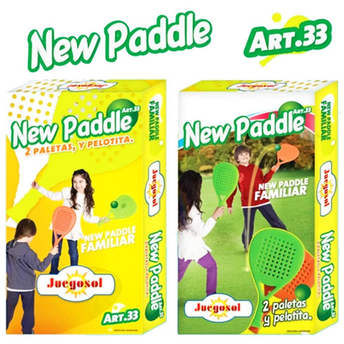 Paletas Paddle Infantil Familiar X2 + Pelota Juegosol +3 Año