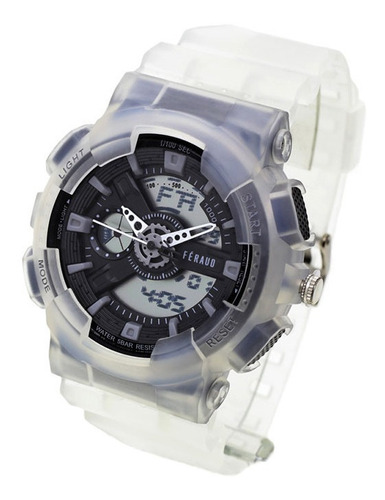 Reloj Hombre Feraud 8810 Analógico Digital Wr50 Transparente