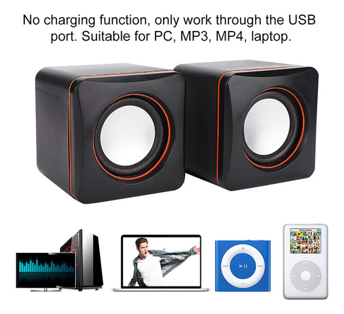 Altavoz De Escritorio Usb Estéreo Para Computadora De 3.5mm