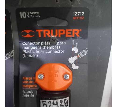 Conector Manguera Jardin Plastico Hembra 1/2 Truper 52428