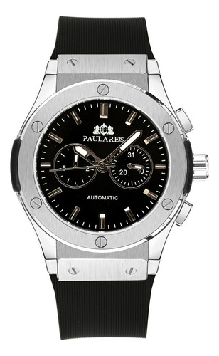 Reloj Mecánico De Cuero Automático Paulareis Para Hombre