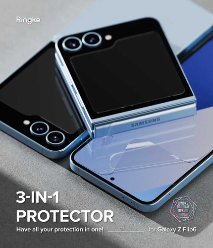 Pack Protector De Pantalla Ringke 3 En 1 Para Galaxy Z Flip6