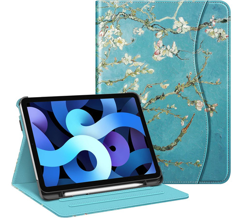 Funda iPad Air 4 Fintie Bolsillo Rígido Con Soporte Flores 2