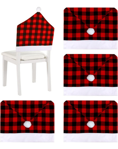 Lomimos 4 Fundas Para Sillas De Cuadros De Búfalo De Navidad