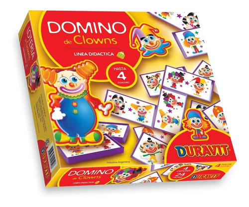 Juego De Mesa Domino Infantil Duravit Clow Payasos
