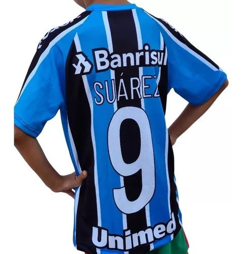 Conjunto Camiseta Gremio Suarez Remera Niño Futbol Short