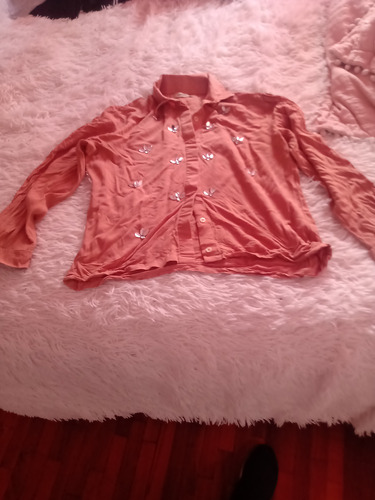 Camisa Manga Larga Marrón Sweet T M Piedras 