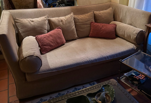 Sillón Escandinavo De 3 Cuerpos Color Oliva Hecho Ebanista Verde Oscuro Liso (Usado)