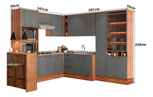 Cozinha Lançamento Mdf Estilo Americana Provençal Modulável