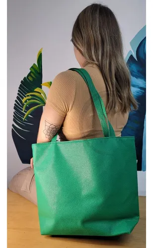 Cartera Tote Bag Bolso Grande Mujer Ecocuero Pu Texturado