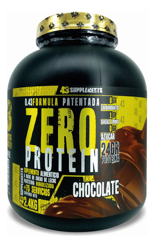 Proteína Hidrolizada Zero Carbohidratos 43 Supplements 2.4kg Sabor Chocolate