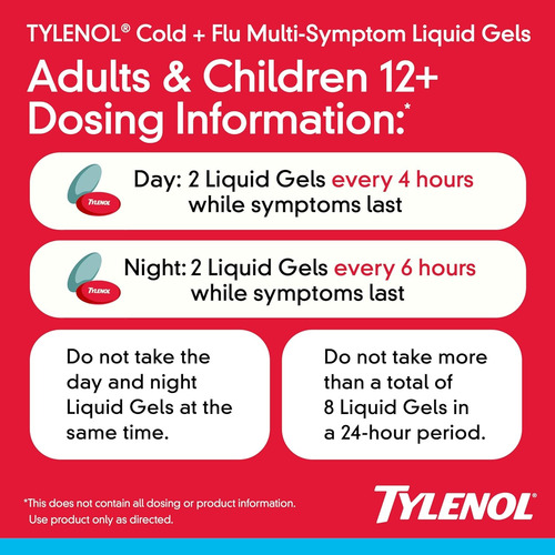 Tylenol Cold + Flu Día Y Noche Resfriado Y Gripe 24 Tabletas