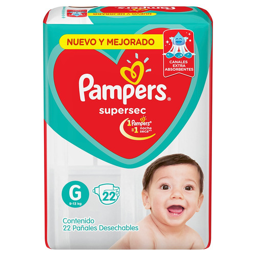 Imagen 2 de 3 de Pañales Pampers Supersec G 22 u