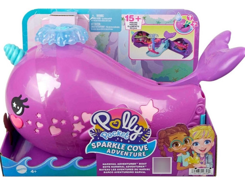 Set Polly Pocket Sparkle Cove. Barco Ballena +15 Piezas