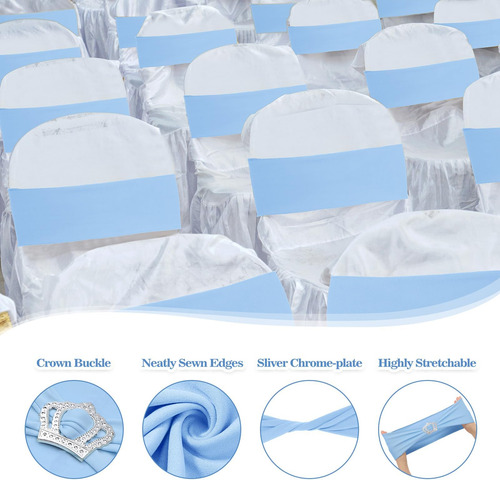 Vitalcozy 100 Bandas De Licra Para Silla Con Hebilla De Coro