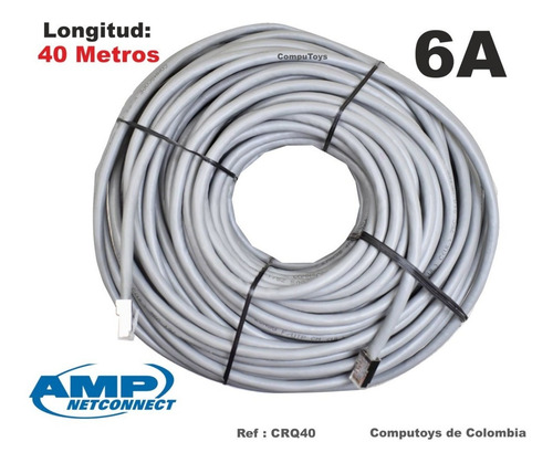 Imagen 3 de 6 de Cable De Red Rj45 Cat. 6a 40m Ref: Crq40 Computoys Sas
