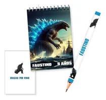 Comprar Anotadores Y Lápiz Personalizado Souvenir 40u Godzilla