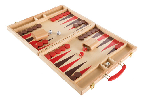 Juego De Mesa Backgammon Madera Con Tabla Plegable Y Accesor