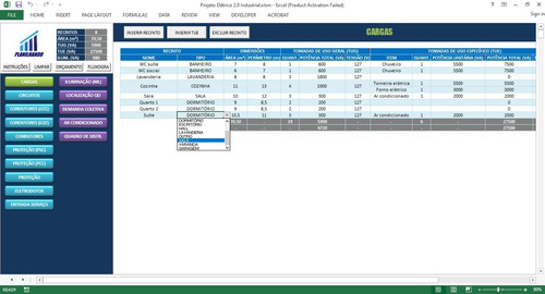 Imagem 3 de 10 de Planilha Dimensionamento De Projetos Elétricos (vba) - Plus