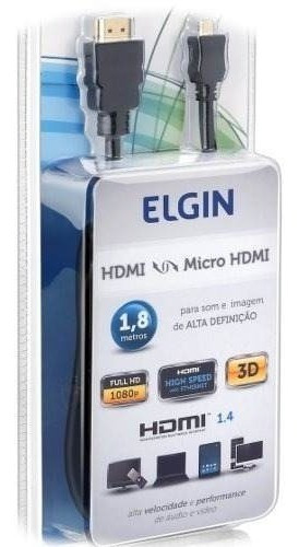 Cabo Hdmi 90º 1,8 Metros Elgin Com Resolução 4k