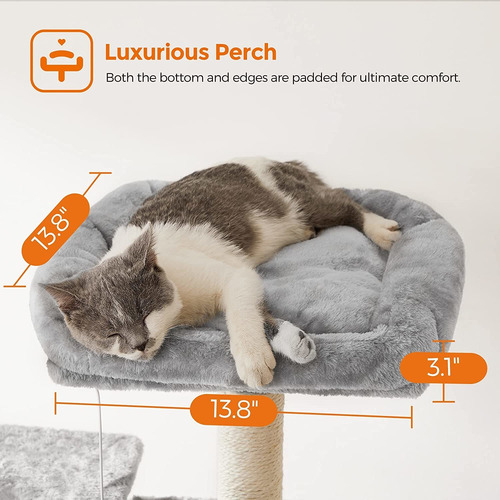 Feandrea Cat Tree, Cat Tower, Cat Condo With Scratching Post