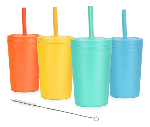 Homestockplus Reutilizable Tazas De Paja De Trigo Con Tapas