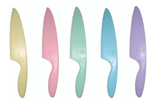 Cuchillo Corta Vegetales Dentado Colores Pastel