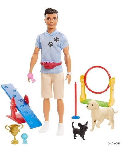 Imagem 1 de 6 de Ken Profissões Adestrador Cães E Playset Mattel Ms