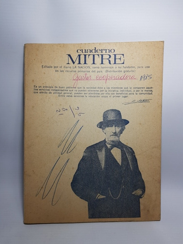 Antiguo Cuaderno Bartolomé Mitre Detalles De Época Mag 56681