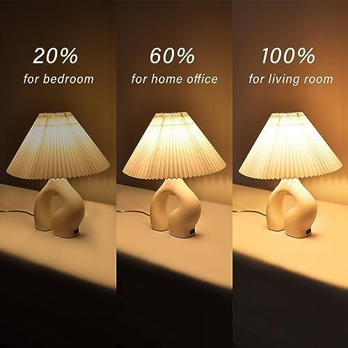 Lámpara De Mesa Plisada De Cerámica Para Dormitorio, Regulab