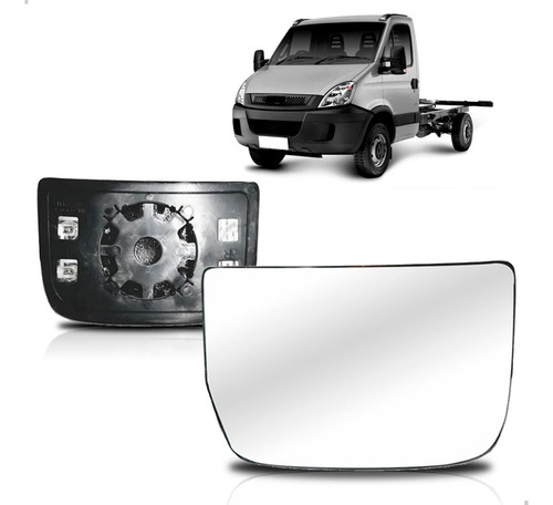 Lente Retrovisor Iveco Daily 2008 A 2014 Inferior Com Base 