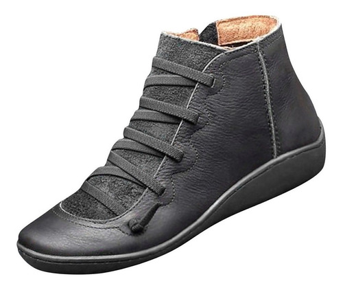 Botas Retro Con Cordones Y Cremallera Lateral Plus Sapat