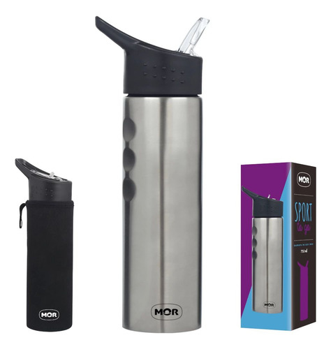 Garrafa 1,8l Alça Suporta Celular + Garrafa 750ml Com Capa