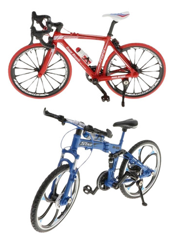 2x Retro 1/10 Mini Diecast Bicicleta Modelo Simulación