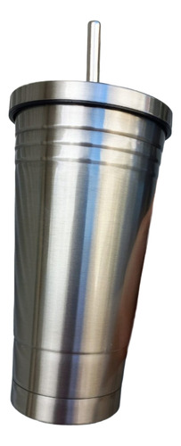 Termo Aluminio Vaso Con Popote Calor Frio Termico Colores